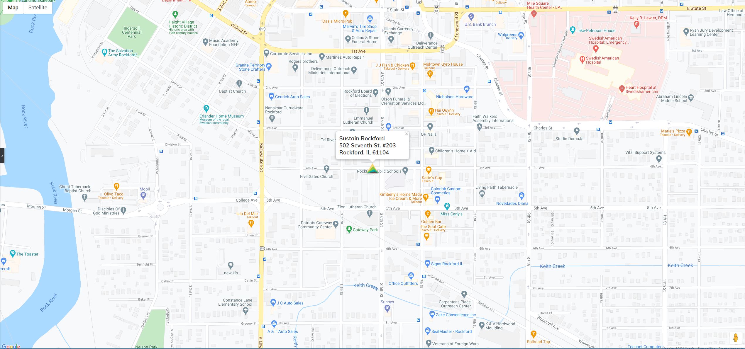 Sustain Rockford Google Map Location