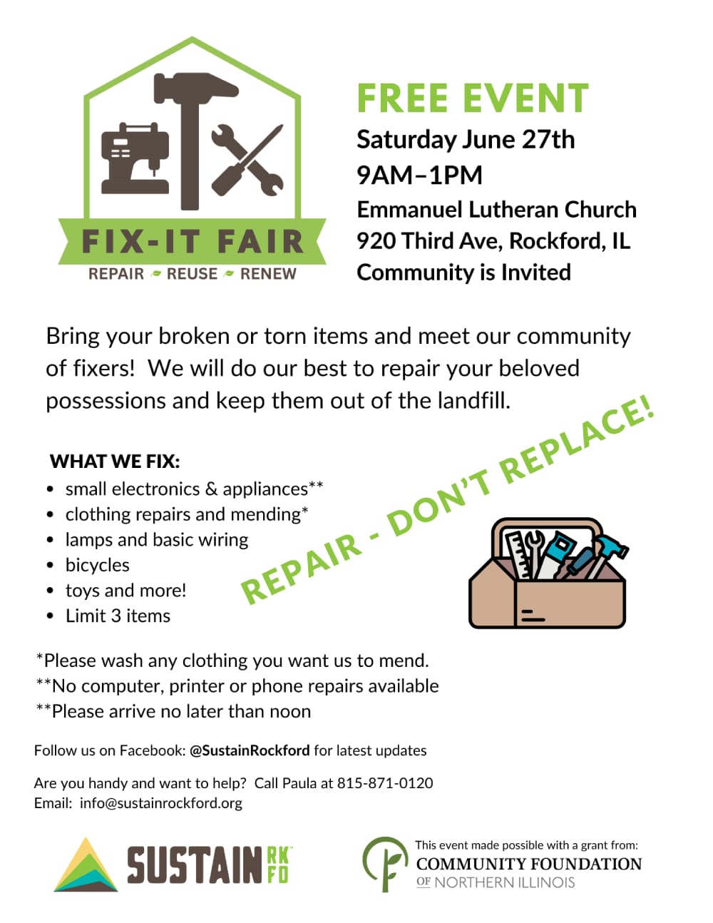 Fix it Fair Free Event new